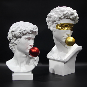 北欧人物头像雕塑大卫树脂石膏像别墅客厅装饰品摆件婚礼艺术摆设