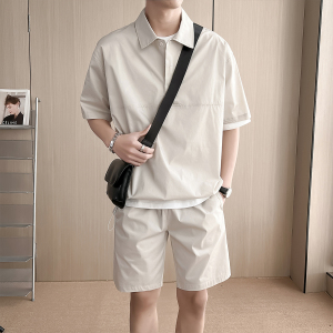 轻熟风穿搭休闲套装夏季短袖短裤高级感成熟稳重男装一套搭配帅气