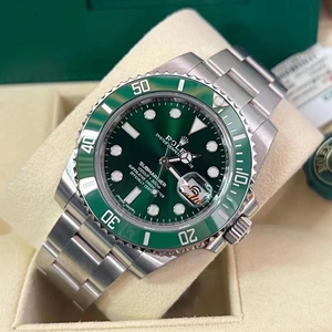 牛货绿陶瓷水鬼男表熊猫迪可乐圈通拿夜光日志手表自动机械表女表