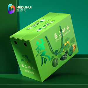 盒都汇甜瓜包装盒通用博洋9号包装箱阎良网纹密瓜高档烫金礼品盒