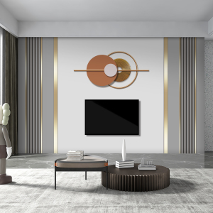 灰色新款电视机背景墙壁纸线条轻奢格栅壁画现代简约客厅墙纸墙布