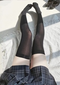 绝对领域丝袜女学生JK制服过膝袜纯欲白色长筒袜日系性感黑丝薄款