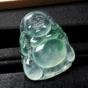 莫西沙翡翠 缅甸天然a货布袋佛挂件 翡翠颈饰直播专拍 私拍无效