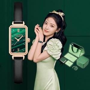 罗拉玫瑰小绿表江疏影同款lola rose手表女真皮女士石英表正品