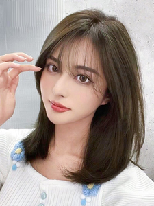 假发女中长发短发网红空气刘海真人发丝内扣锁骨发全头套式假发套