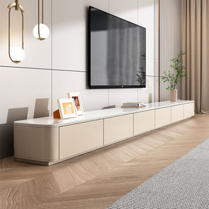 实木岩板落地电视柜轻奢高级感地柜现代简约客厅家用网红新款地台