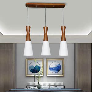 双叶实木餐厅吊灯新中式led胡桃木茶室吧台灯具配套双叶家具展厅