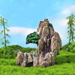 仿真迷你假山石头微景观造景盆景鱼缸水族装饰diy小摆件树脂材料