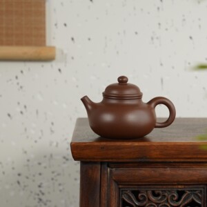 【珽珽紫砂】王建中制 紫泥 容天壶 210cc