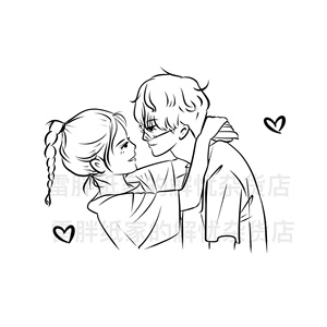 diy刺绣/简笔画/手机壳壁纸/头像/送男女朋友生日节日礼物/插画