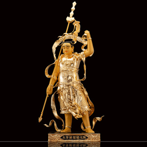 台湾鎏金太岁统领殷元帅神像纯铜地司太岁殷大天君道教铜像供奉