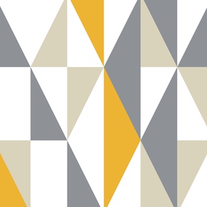 几何立体花砖客厅电视背景墙入户玄关阳台地砖厨房全瓷瓷砖黄色60