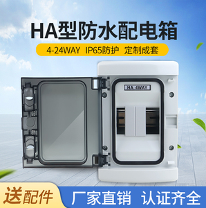 室外HA-4 8 12 18 24回路户外防水配电箱明装防雨盒C45空开盒IP65