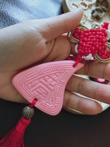 潮汕红桃粿挂件中国结红桃粿挂饰文化创意纪念品软陶手作包邮