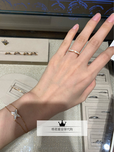 夕瑶chaumet/尚美巴黎戒指 plume18k玫瑰金满钻 男女情侣对戒婚戒
