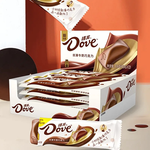 德芙巧克力牛奶纯黑白大排块43g*12条整盒装送女友零食礼盒