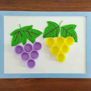 废物利用环保diy玩具儿童手工材料包毛线画瓶盖扣子创意粘贴画