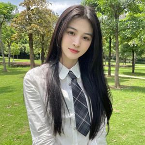 假发女长发中分无刘海黑色长直发假发套蓬松自然仿真人发丝全头套