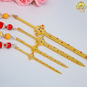 12/16/19英寸合金七星剑法器玄天上帝九天玄女金色剑配件摆件金属