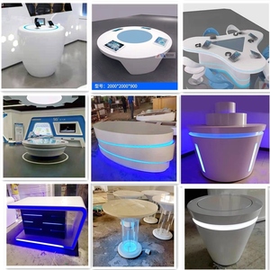 发光柜椭圆高科技创意柜2022新款异形展台中岛柜定制展厅展柜展台