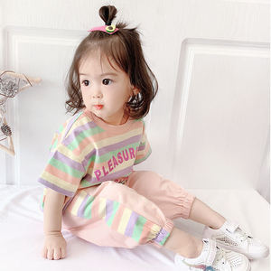 韩系女宝宝休闲套装2024新款夏季儿童洋气两件套小童韩版1岁3女童