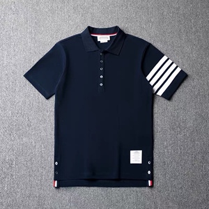 tb经典polo衫短袖t恤男女装翻领针织条纹四条杠休闲半袖体恤夏季
