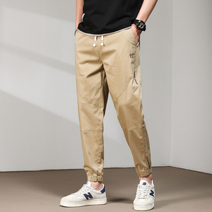 官网yishion以纯休闲长裤男宽松裤子夏季薄款男裤抽绳束脚运动裤