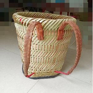 000人付款天猫背篓竹编收纳筐鱼筐鱼篓编织采茶竹篓斜挎框家用采摘篓