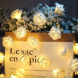 暖白色玫瑰花彩灯串灯闪灯满天星星灯求婚布置室内户外露营氛围灯