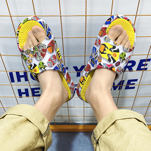 香港代购 supreme同款夏季男椰子拖鞋卡通踩屎感厚底外穿防滑凉鞋