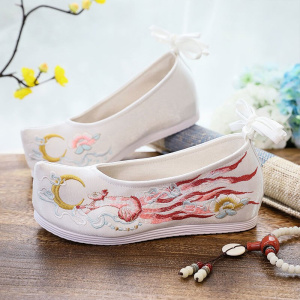 汉内风汉服古绣风鞋古服唐鞋子汉制鞋花鞋配古绣搭花女汉鞋服h装