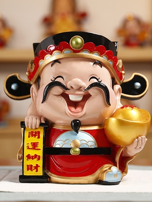 妙工坊文财神爷摆件家居装饰品酒柜招财办公室客厅玄关店铺开业