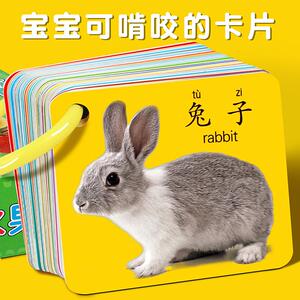 动物卡片早教认知卡儿童益智玩具婴幼儿看图识字儿童宝宝启蒙数字