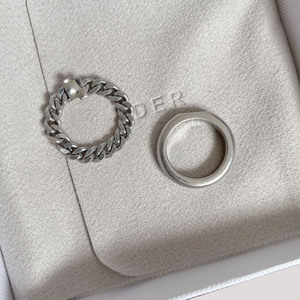 韩潮ader error链形时尚简约经典字母logo戒指金属系列情侣戒指