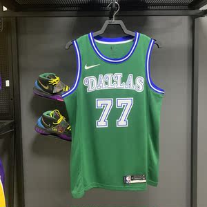 耐克正品独行侠队东契奇77号球衣男女情侣城市复古套装篮球服背心