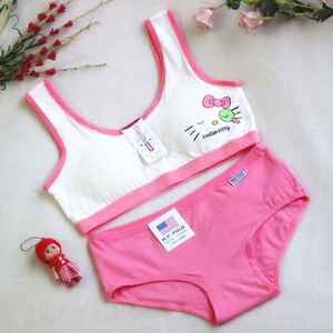 日本购女学生可爱甜美大码文胸高中发育期少女内衣套装日系内裤4
