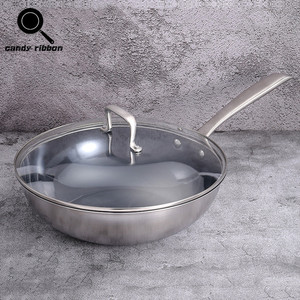 蓝钻钛锅家用纯钛炒锅燃气灶电磁炉通用无涂层平底不粘锅炒菜锅