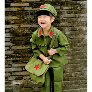 儿童舞蹈幼儿中小学八路军装小红军演出服红卫兵装男女款雷锋服装