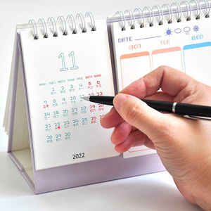 日历2022年创意办公简约桌面计划本月历小清新周记本记事本子台历