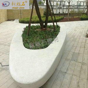 预制混凝土成品树池定制景观工程水磨石坐凳 grc创意花树围种植池