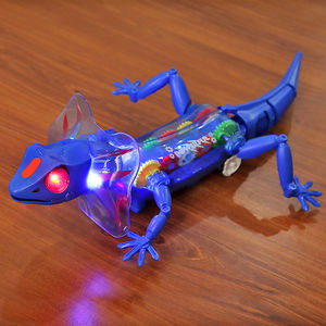 电动爬行蜥蜴会走路摇尾巴会发光仿真动物模型带音乐儿童声光玩具