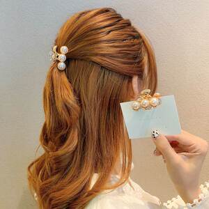 短烫发发卡精致珍珠小发夹女后脑勺抓夹网红发饰头发夹子顶夹刘海