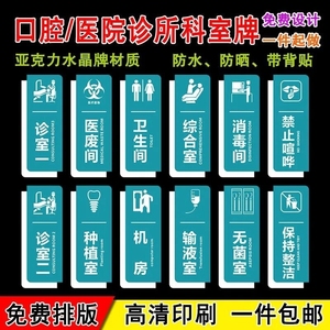 口腔手术亚克力创意宠物诊所诊疗室处置门牌门诊治疗提示医生指示牌