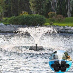 鱼池增氧机太阳能增氧泵喷水器水泵花型喷泉户外景观微型鱼池