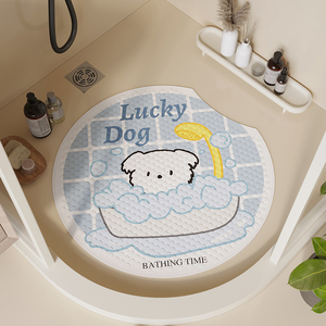 PVC浴室防滑地垫淋浴房圆形儿童洗澡防摔脚垫卫生间地毯吸盘垫子