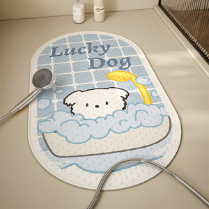 浴室防滑垫PVC按摩垫淋浴洗澡儿童防摔椭圆吸盘垫卫生间防水脚垫