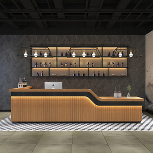 工业风收银台复古酒店餐饮饭店火锅烧烤店转角吧台服装店柜台定制