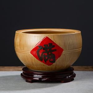 景德镇陶瓷聚宝盆摆件家居客厅玄关招财聚财店铺柜台盆满钵满礼品