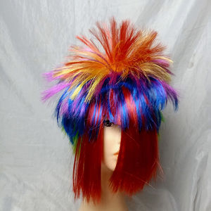 杀马特非主流葬爱家族彩色假发男女酒吧装扮夜店直播表演道具头套