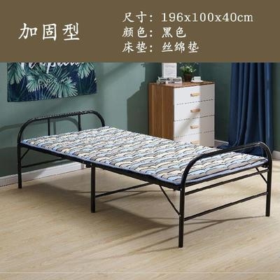 折叠床单人床f家用钢丝床1米2午休铁丝网两折床儿童带护栏家用床